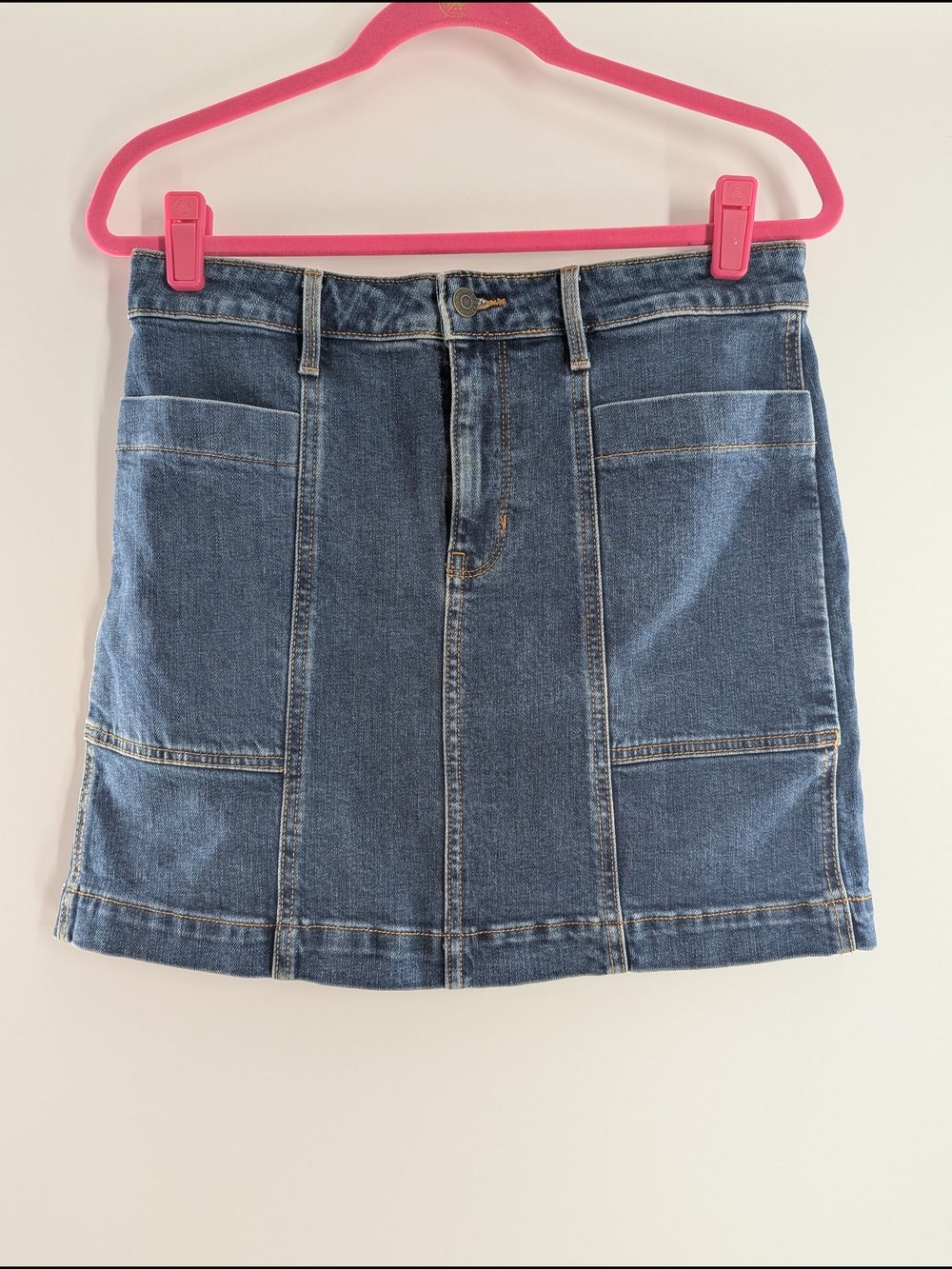 Old Navy Denim Mini Skirt High Waisted 8 Cargo Pocket Jean Indie y2k Women's